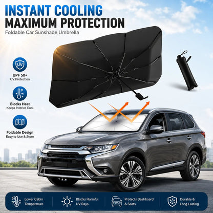 ☀️Car Sunshade – Effective Heat Insulation, UV Block & Easy Foldable Auto Windshield Protector