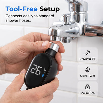 🚿 Intelligent LED Shower Thermometer | 360° Rotating Display