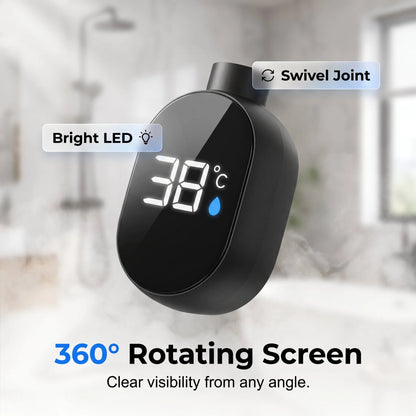 🚿 Intelligent LED Shower Thermometer | 360° Rotating Display