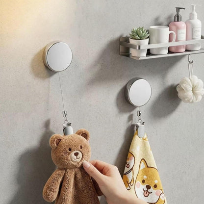 Retractable Towel Holder Clips – No-Drill Self-Adhesive Hangers