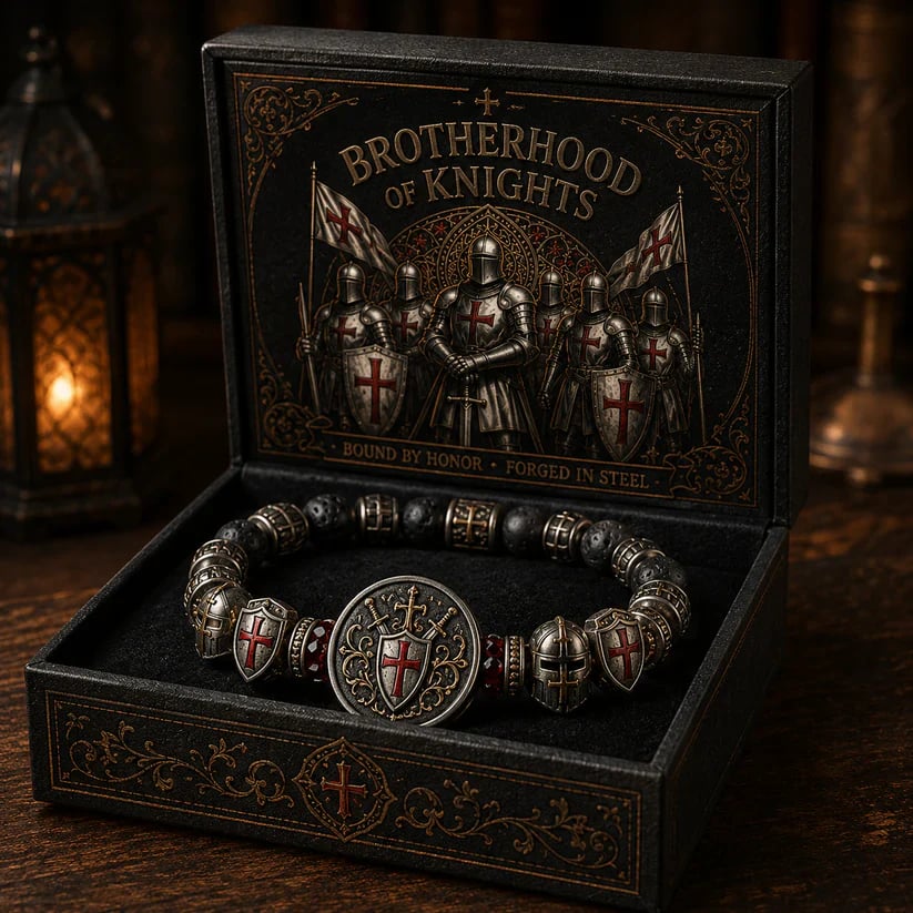 ⚔️ Brotherhood of Knights Faith Bracelet | Medieval Warrior Beaded Bracelet for Honor, Strength & Daily Wear 🛡️