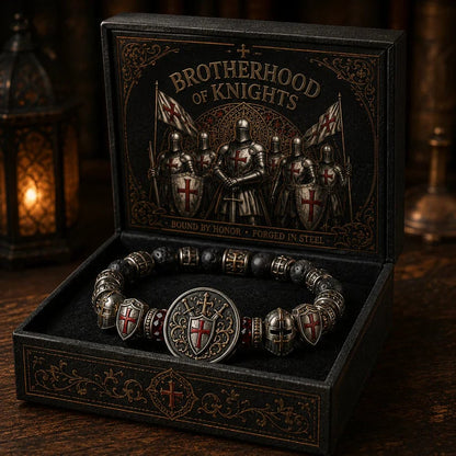 ⚔️ Brotherhood of Knights Faith Bracelet | Medieval Warrior Beaded Bracelet for Honor, Strength & Daily Wear 🛡️