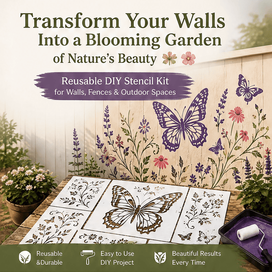 🔥LAST DAY 50% OFF - 🌿 Garden Wall StencilTM – Reusable DIY Kit for Walls, Fences & Patios