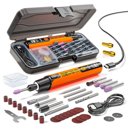 6-Speed Cordless Rotary Tool Kit with Digital Display