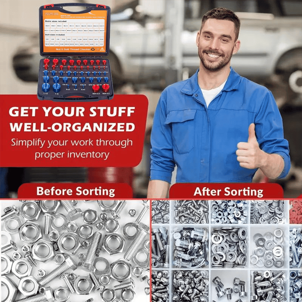 🔩 Metric & SAE Thread Checker Set – 26 or 44 Pieces