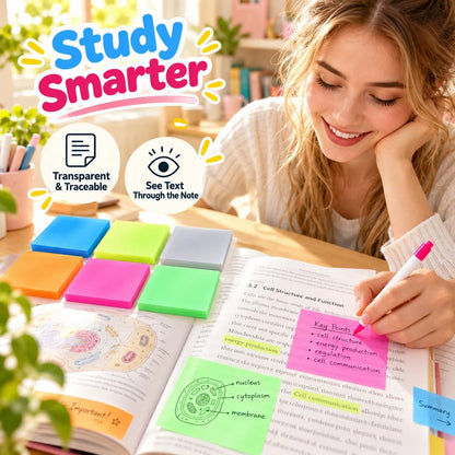 ✨ Transparent Sticky Notes – See Through, Trace with Ease