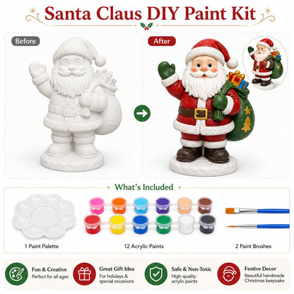 ⏳ Last Day 49% OFF – 🎨 Beginner-Friendly Christmas Paint-Your-Own Figurine Kit Collection | Complete Kit with Unpainted Figurine, Paints, Brushes & Mixing Palette Included 💕