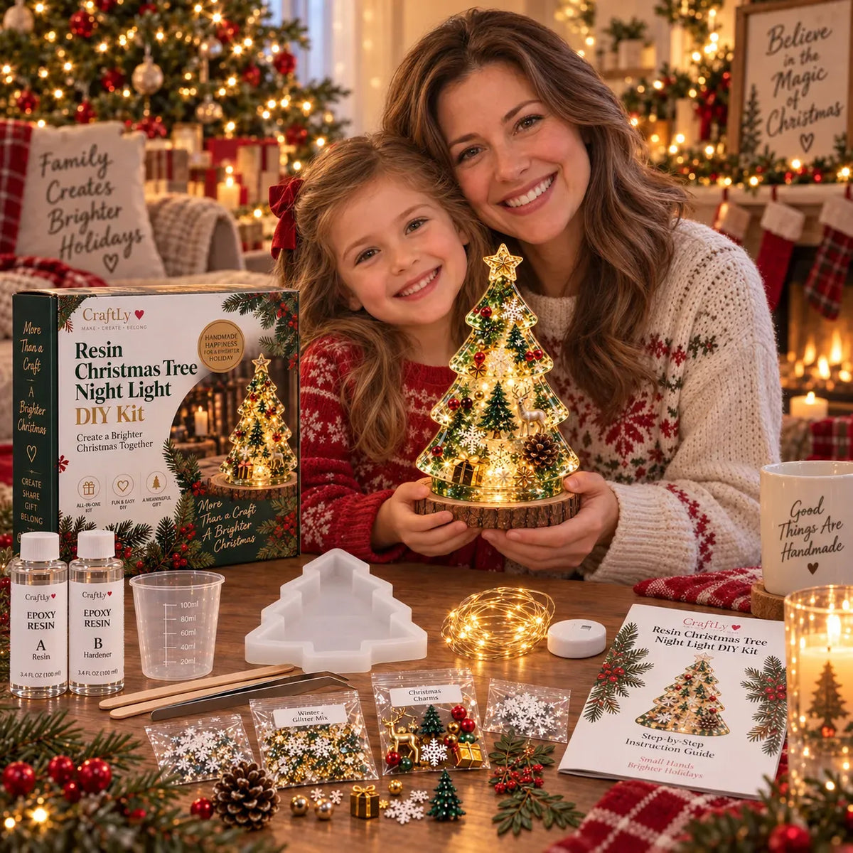 🎄 Christmas Craft Sale: 50% OFF – Resin Tree Night Light DIY Kit