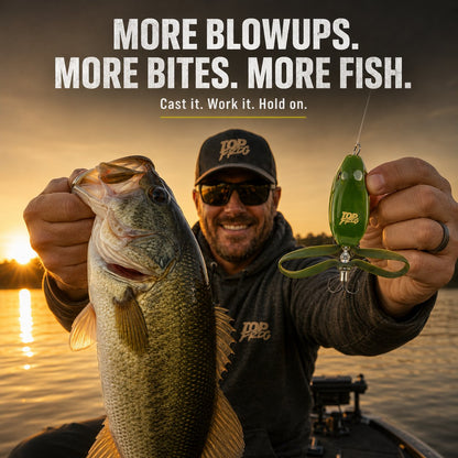 ⏳ Last Day 49% OFF – 🐸 Top Frog 6.5" Pre-Rigged Topwater Fishing Lure | Line-Thru Kicking-Leg Action, 1.2 oz Body & 100 lb Leader Included 🎣✨