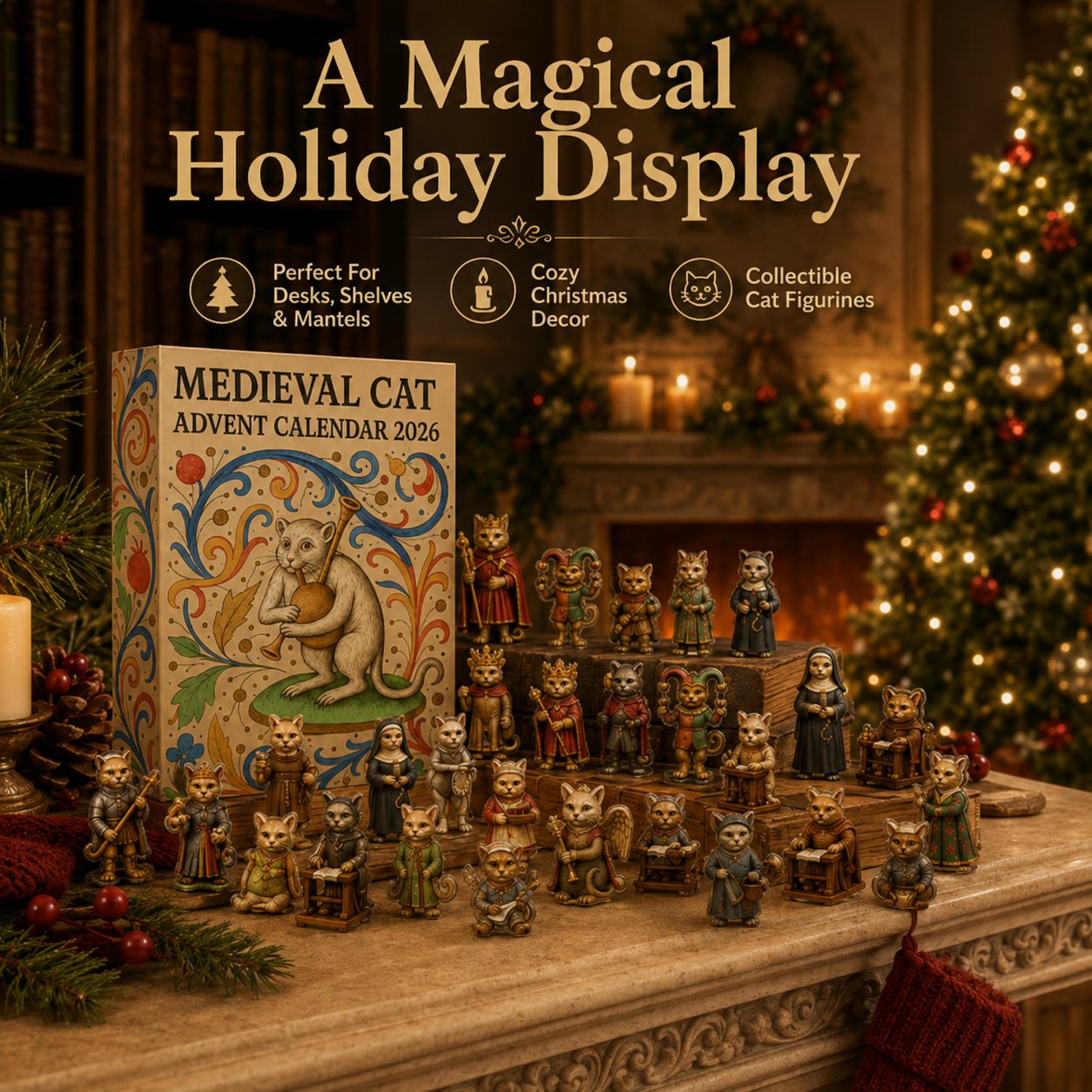 🐱 Medieval Cat Advent Calendar 2026 – 24 Historic Cat Charms