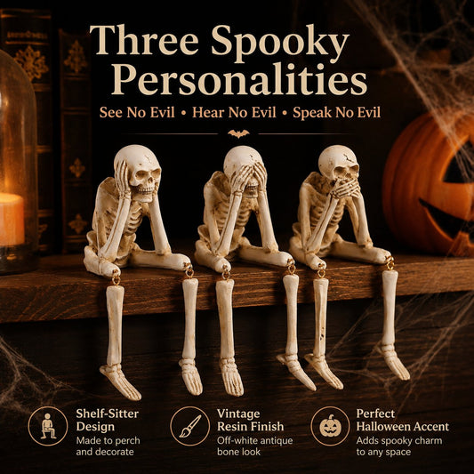 💀 See No Evil, Hear No Evil, Speak No Evil — Add a Bone-Chilling Twist to Halloween! 🎃