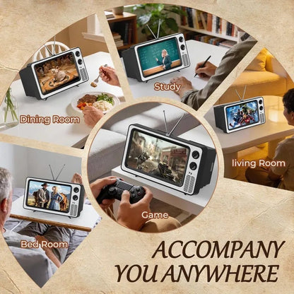 📺 12-Inch Retro TV-Style Phone Screen Magnifier Stand