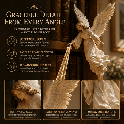 🎁 Celestial Guardian – Angel Light Beam Bookshelf Decor
