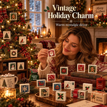 Christmas Stamps Advent Calendar – 24 Acrylic Postal Ornaments