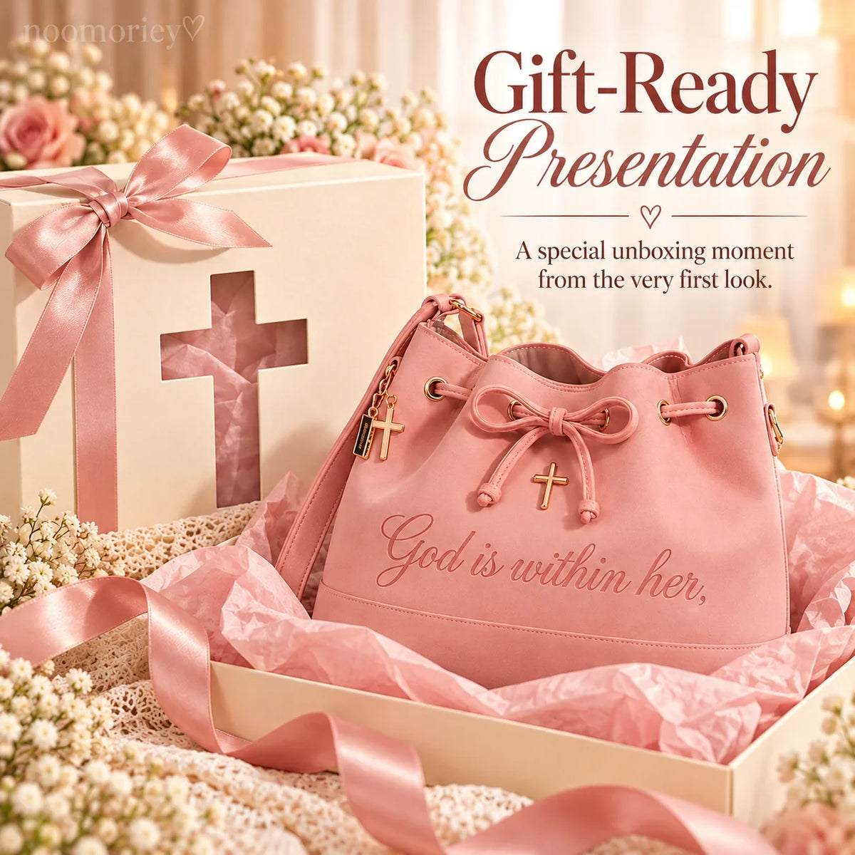 💕 Faith-Inspired Bucket Bag – God Is Within Her Handbag