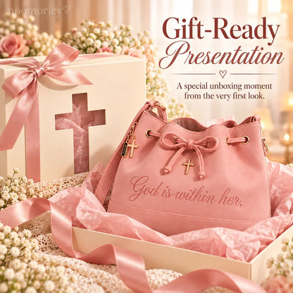 💕 Faith-Inspired Bucket Bag – God Is Within Her Handbag