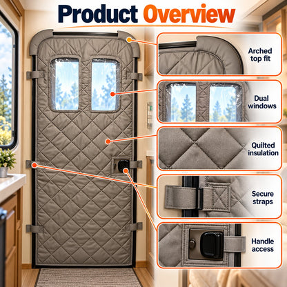 Camper Door Thermal Insulation Cover for RV Camping Life