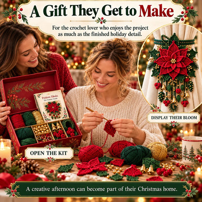 ⏳ Last Day 49% OFF – 🎄 Christmas Crochet Curtain Tieback DIY Kit | Beginner-Friendly Options, 8 Festive Designs 🧶