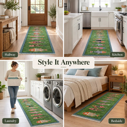 Artisanal Koi Fish Wool Runner Rug 🎏