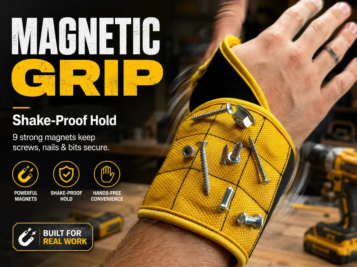 🧲Magnetic Tool Wristband | Hands-Free Hardware Holder