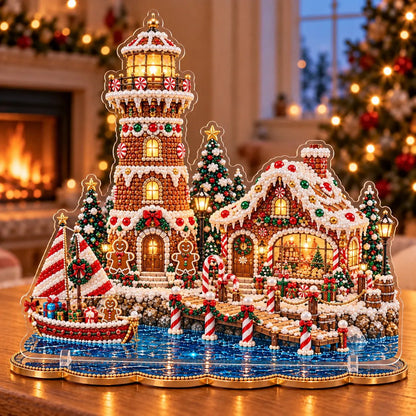 🎄 LAST DAY 49% OFF – Premium 2D Pearl Christmas Lighthouse Diamond Painting Art Kit | Luxury Flocked Canvas with Scratch-Resistant Non-Fading Pearl Beads DIY Holiday Decor 🎅⛄️❄️