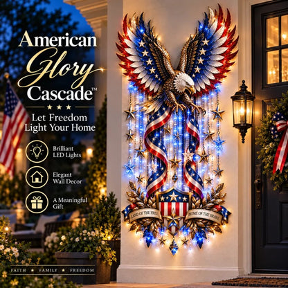 🦅 American Glory Cascade™ – Patriotic Eagle LED Wall Decor