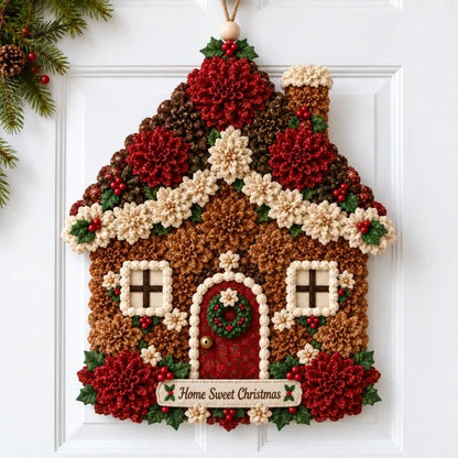 🎄✨Christmas Fabric Flower Door Hanging DIY Kit – Layered Holiday Décor(📦Buy 2 Free Shipping)
