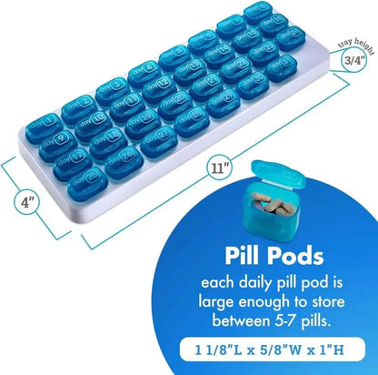 🎉💊31 Days Pill Box-Monthly Pill Organizer-Arthritis-Friendly Easy-Open Lids