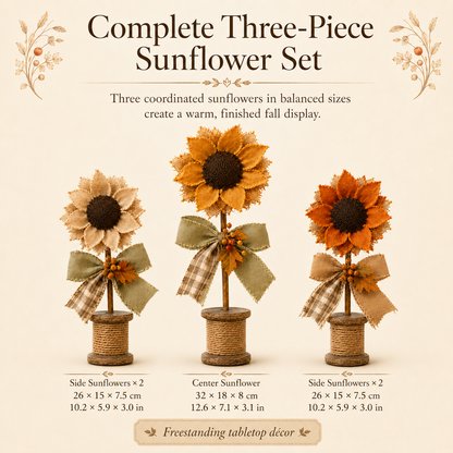 Rustic Sunflower Tabletop Decor Set of 3