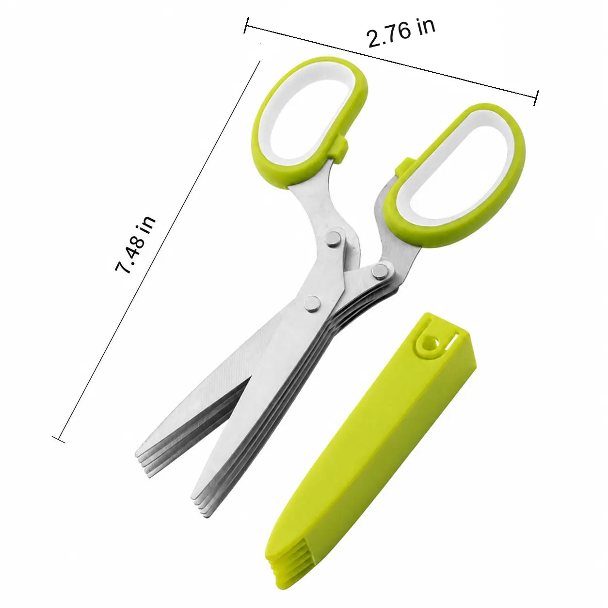 Stainless Steel 5-Blade Scallion Cutter Scissors – Multi-Layer Kitchen Herb Shears