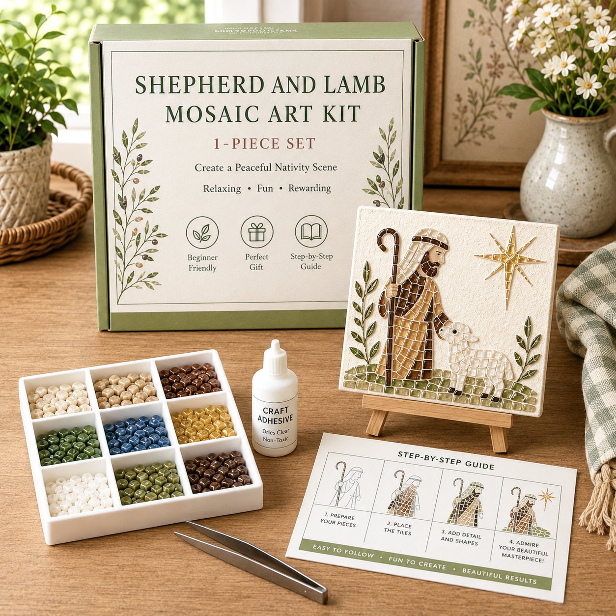 💥 LAST DAY 49% OFF - Nativity Sea Glass Art Kit – Beginner-Friendly ✨