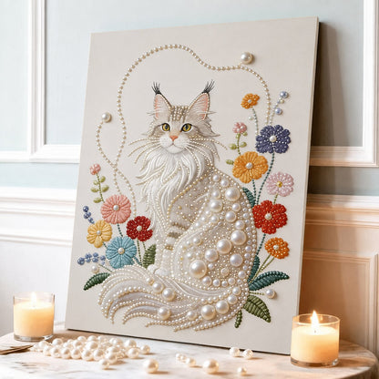 ✨ LAST DAY 49% OFF – Premium Pearl Self-Adhesive Canvas Art Kit | Pre-Printed Oil Canvas with Acrylic Pearl Pieces DIY Elegant 40×50cm Wall Decor 🖼️💎