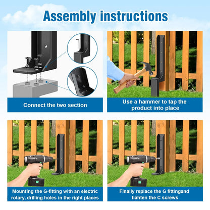 Heavy-Duty H-Shaped Fence Post Repair Kit