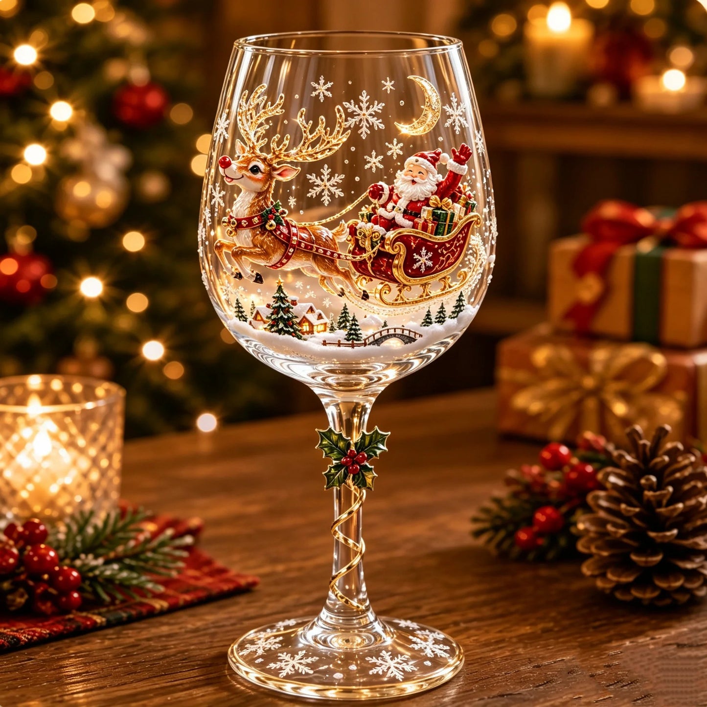 ⏳ Last Day 49% OFF – 🎄 3D Christmas Art Glass Cup Collection | Premium Clear Glass with Raised Holiday Details, Sparkling Snowflake Accents & 6 Festive Designs ✨