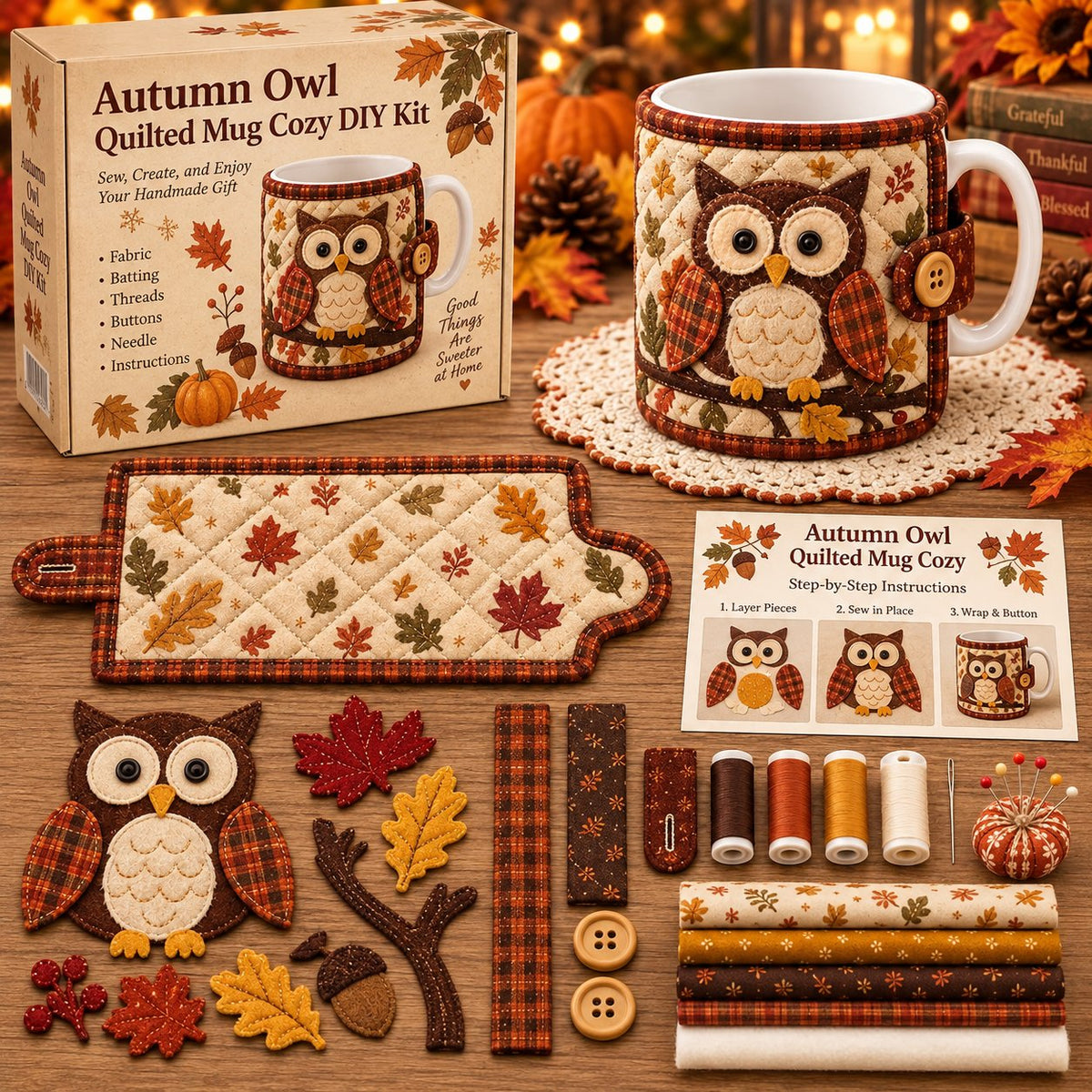DIY Fall Mug Cozy Sewing Kit