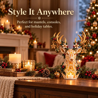 🦌 Starlit Reindeer Christmas Tealight Holder