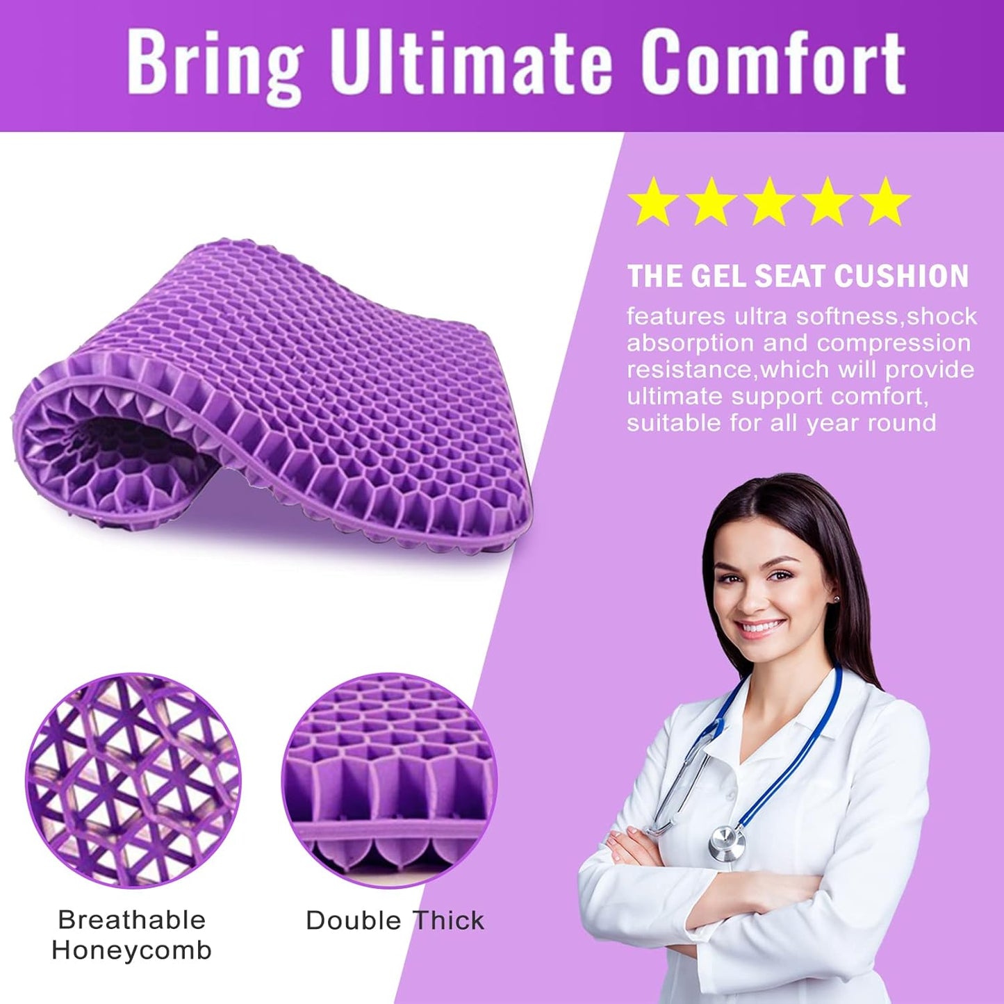 ✨LAST DAY 49% OFF❤Ergonomic Silicone Seat Cushion – Relief You Can Feel