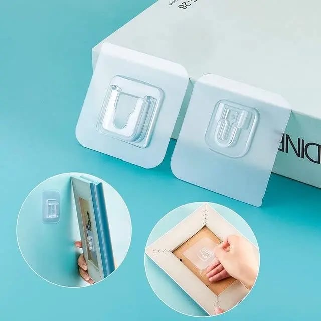 10/20-Pair Double-Sided Adhesive Wall Mounted Hooks