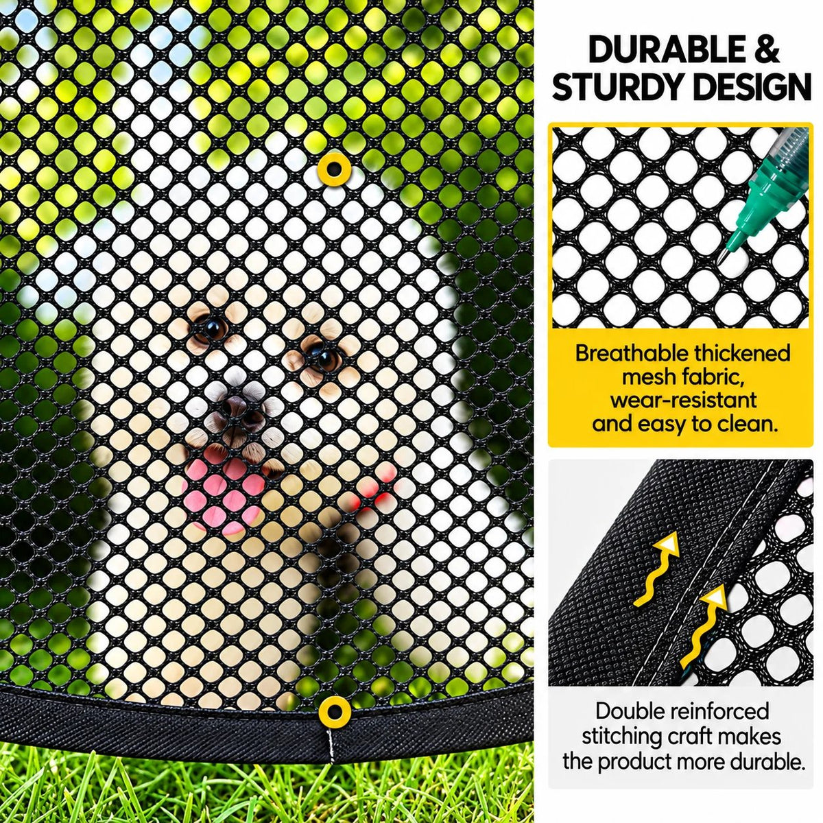 🐾 Pop-Up Outdoor Pet Playpen | Mesh Enclosure for Cats & Small Pets