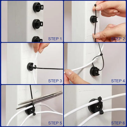 Magnetic Cable Tie Mounts – No-Drill Cable Organizer for Desk, Garage & RV