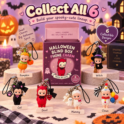 🎃 Halloween Blind Box Phone Charm – 1 of 6 Spooky Surprise Designs ✨