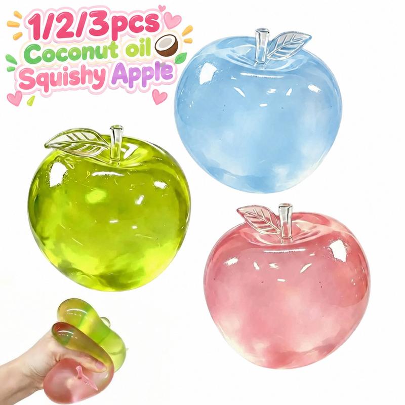 1/2/3pcs Coconut oil Apple Squishy Toys, Stress Relief Squishies