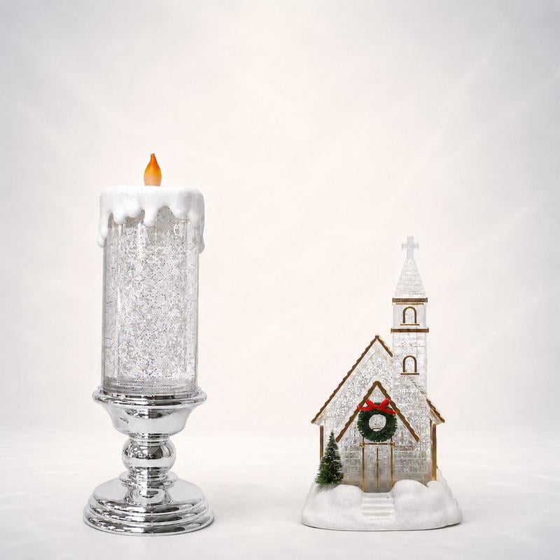 Illuminated Musical Christmas Snow Globe Lantern