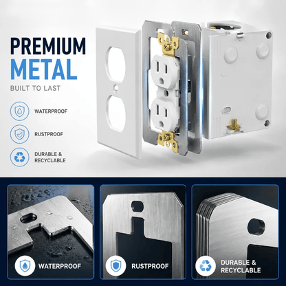 🔥10 Pcs Wall Plate Spacers for Electrical Outlets – Heavy-Duty Metal Outlet Leveling Plates for Loose, Recessed & Crooked Boxes