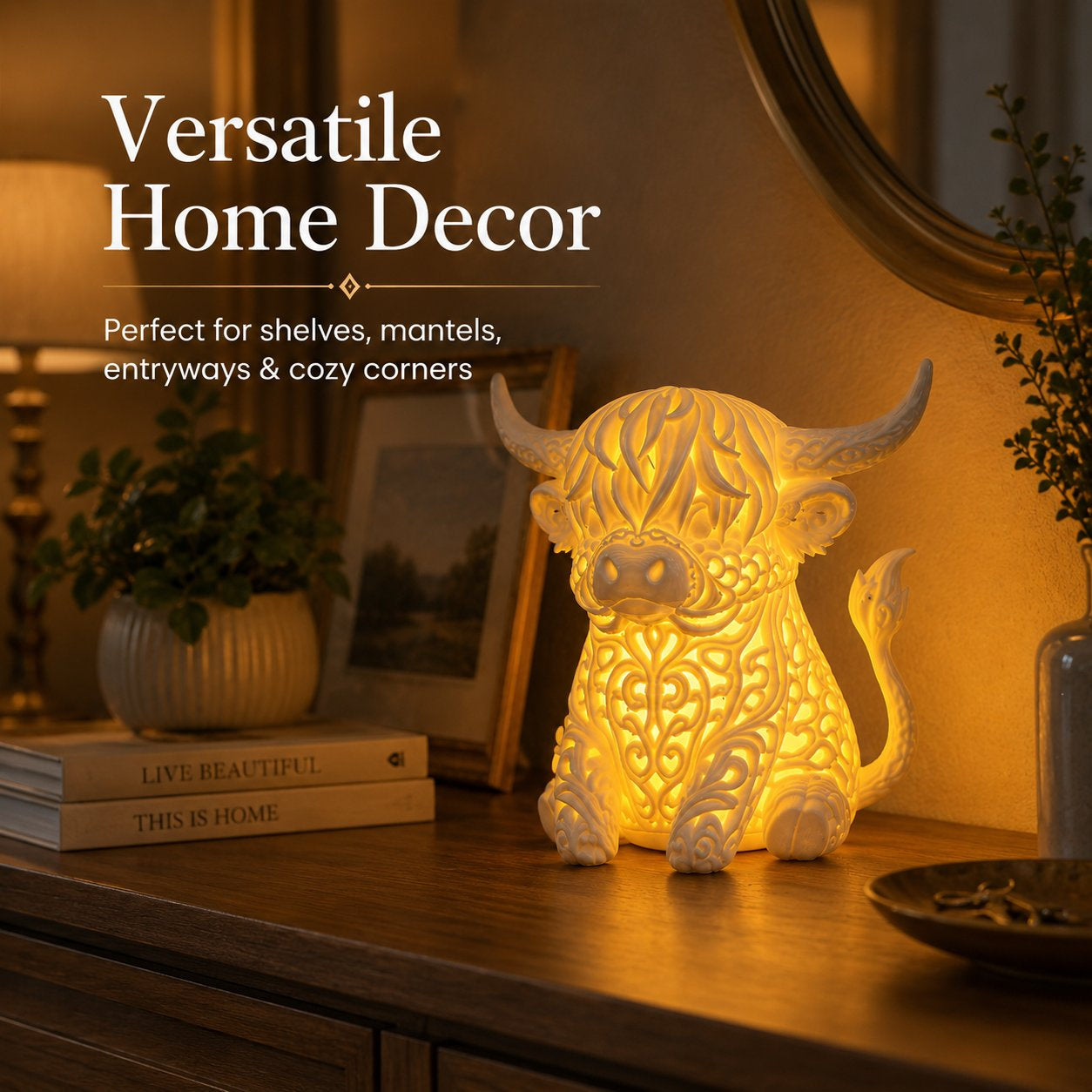 🐮 Highland Cow Projection Night Light — Glow & Cast Magical Patterns! ✨🌙