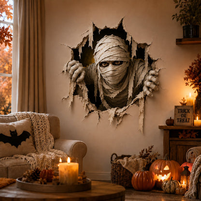 ⏳ Last Day 49% OFF – 🧙‍♀️ Halloween Witch Break-In 3D Wall Decal | Realistic Cracked-Wall Illusion with Reaching Hands, Dramatic Witch Artwork & Easy Peel-and-Stick Design 🎃✨