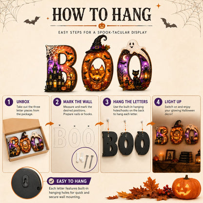🎃 Lighted BOO Halloween Wall Decor