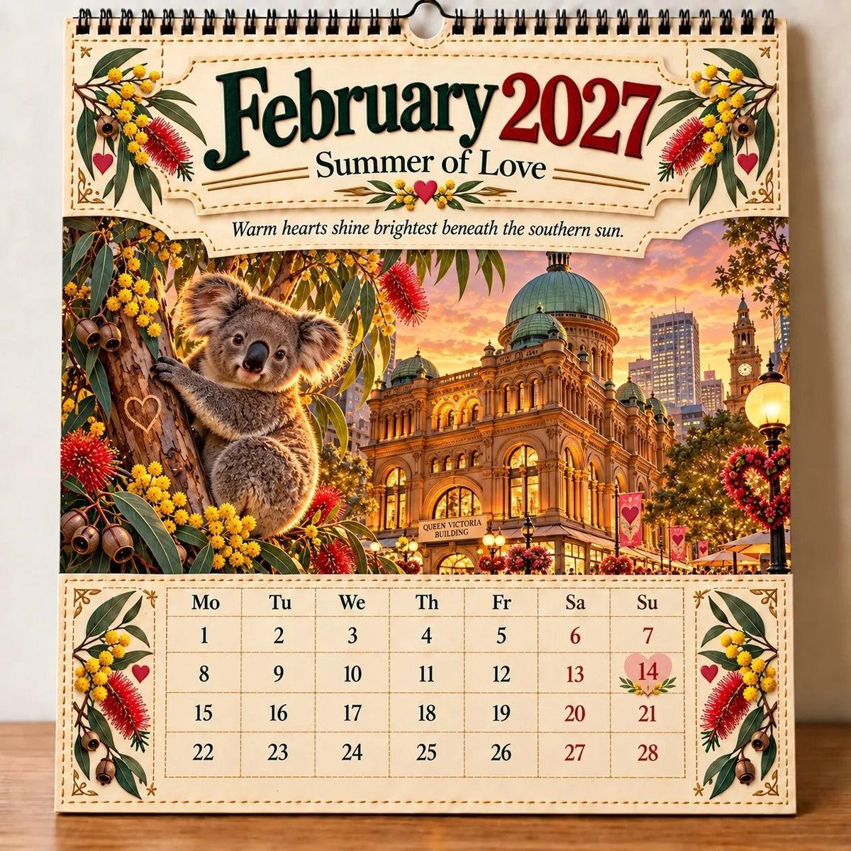 🔥🦘2027 Australia 125th Anniversary Wall Calendar 🐨