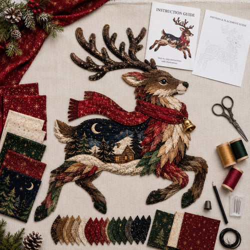 🔥Last Day 49% OFF - 🎄🎅Christmas Woodland Wildlife DIY Patchwork Kit – ✨Create a Festive Handmade Keepsake
