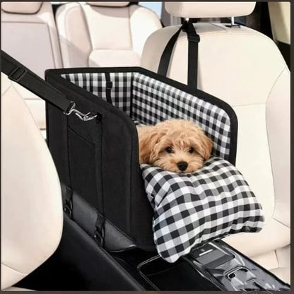 🐶 PawNest™ Center Console Dog Car Seat – Cozy Booster Seat for Small Dogs